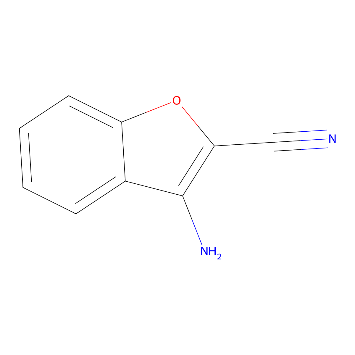 3-Amino-1-benzofuran-2-carbonitrile molecular structure, CAS 62208-67-7