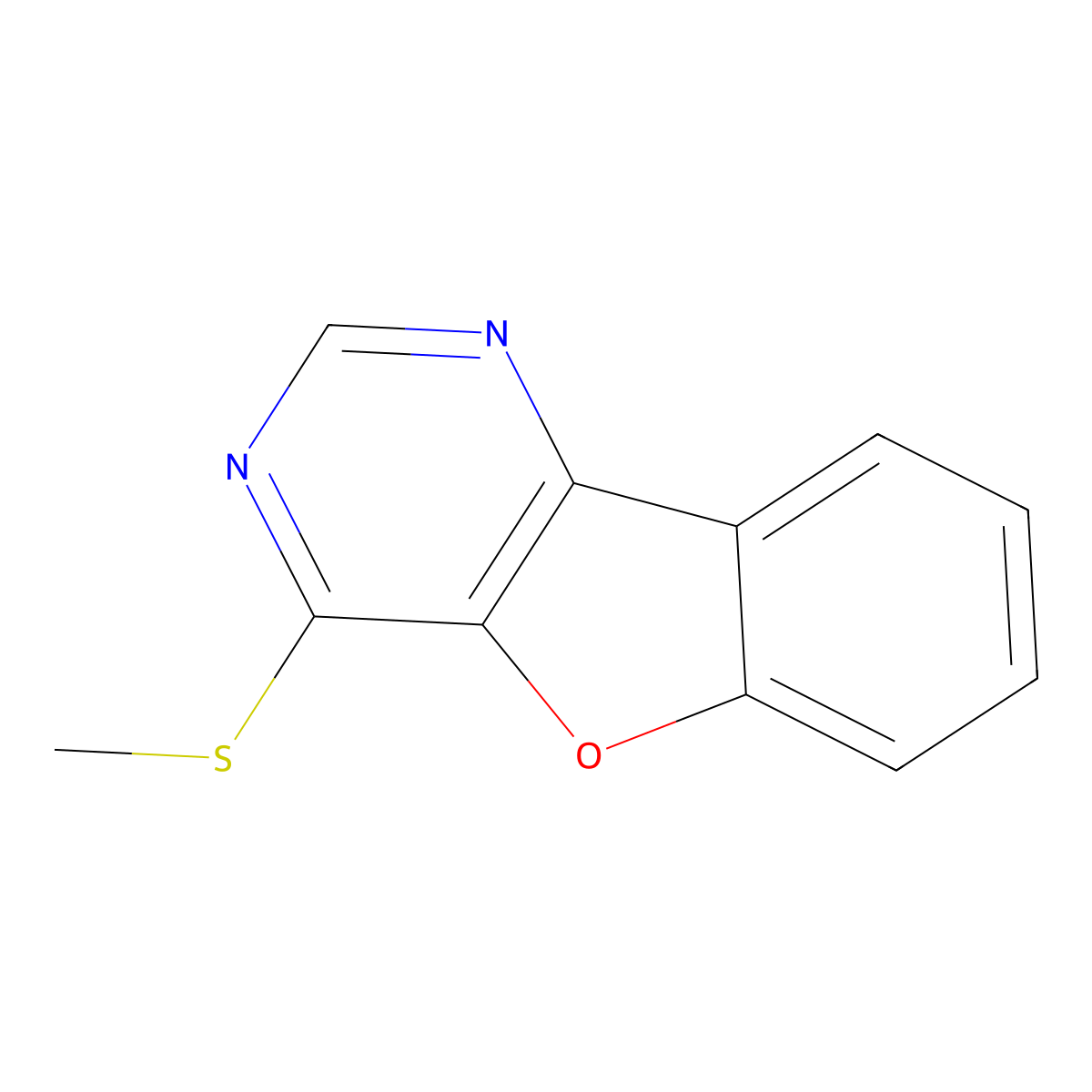 4-(Methylthio)benzofuro(3,2-d)pyrimidine molecular structure, CAS 62208-71-3