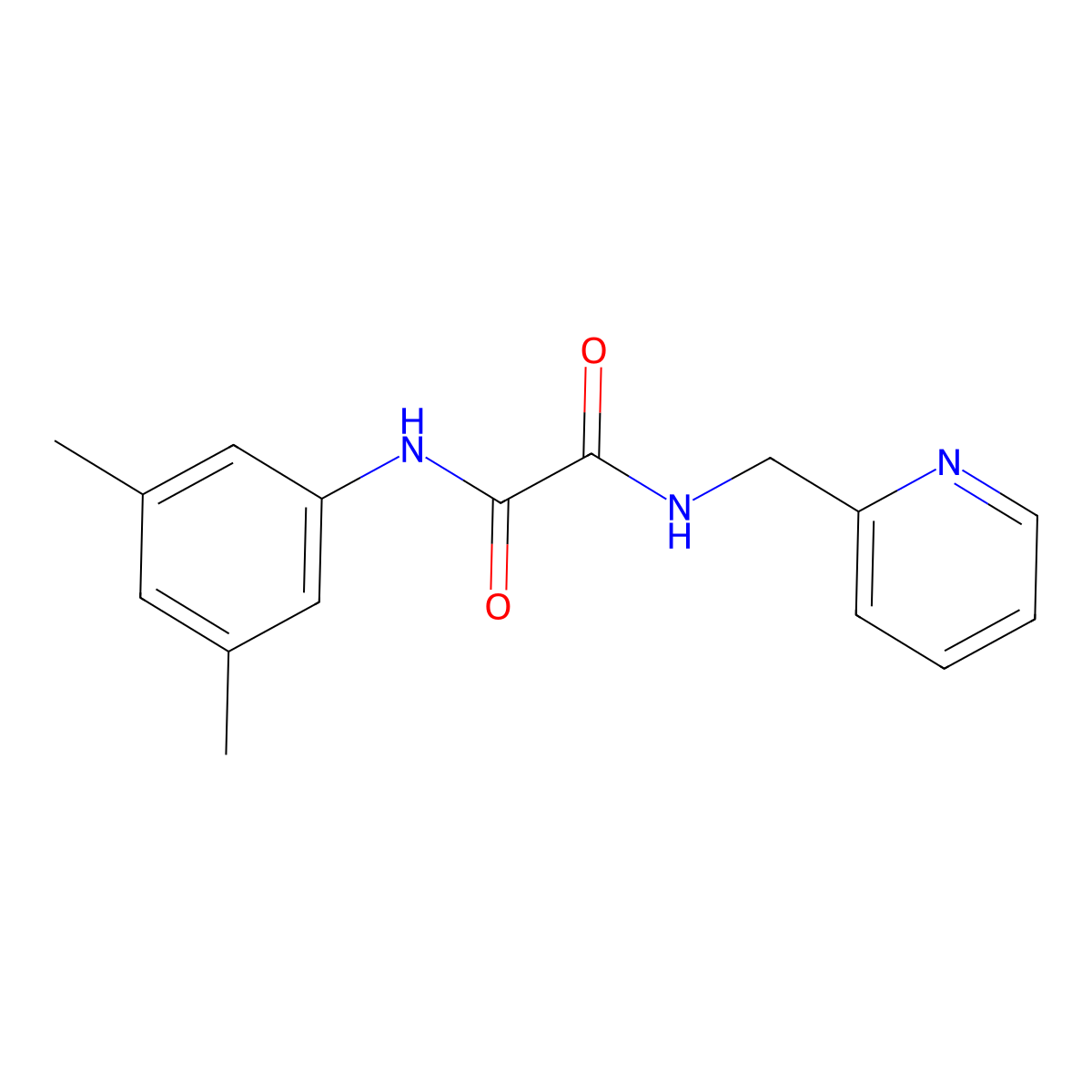 N'-(3,5-dimethylphenyl)-N-(pyridin-2-ylmethyl)oxamide molecular structure, CAS 6221-09-6