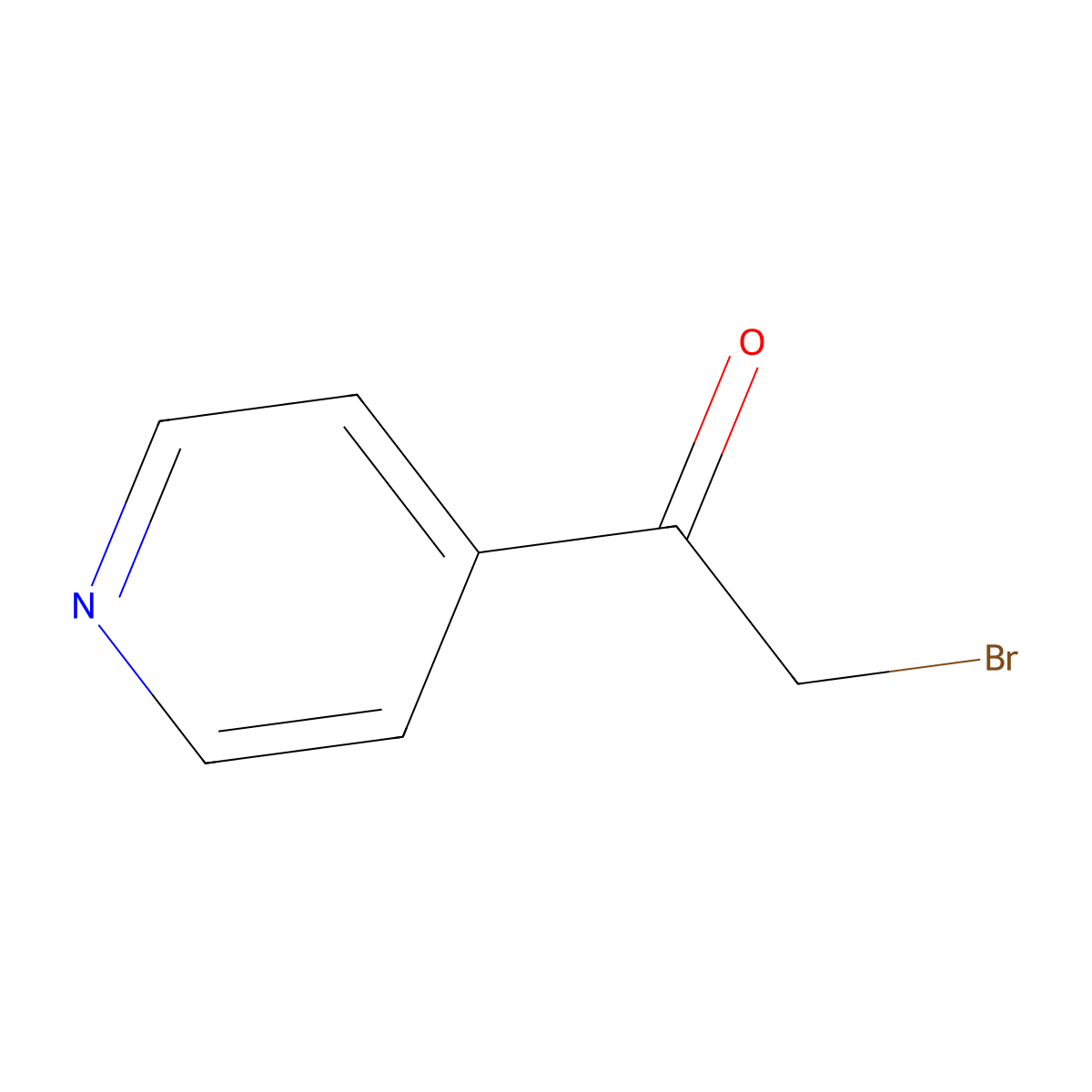 2-Bromo-1-(pyridin-4-yl)ethanone molecular structure, CAS 6221-13-2