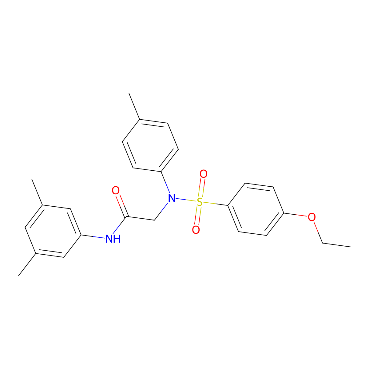 N-(3,5-dimethylphenyl)-2-(N-(4-ethoxyphenyl)sulfonyl-4-methylanilino)acetamide molecular structure, CAS 6221-41-6