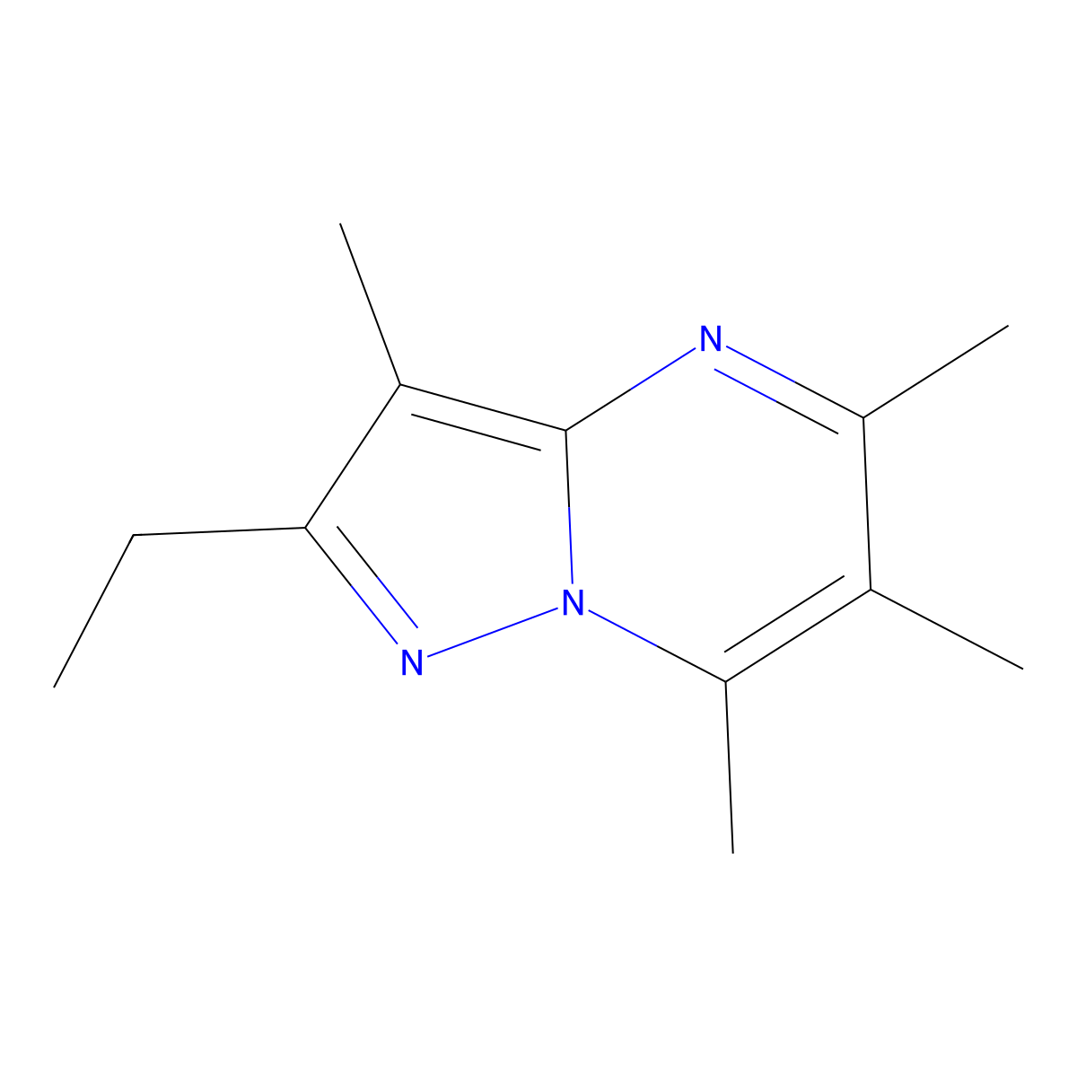 2-Ethyl-3,5,6,7-tetramethyl-pyrazolo[1,5-a]pyrimidine molecular structure, CAS 6221-46-1