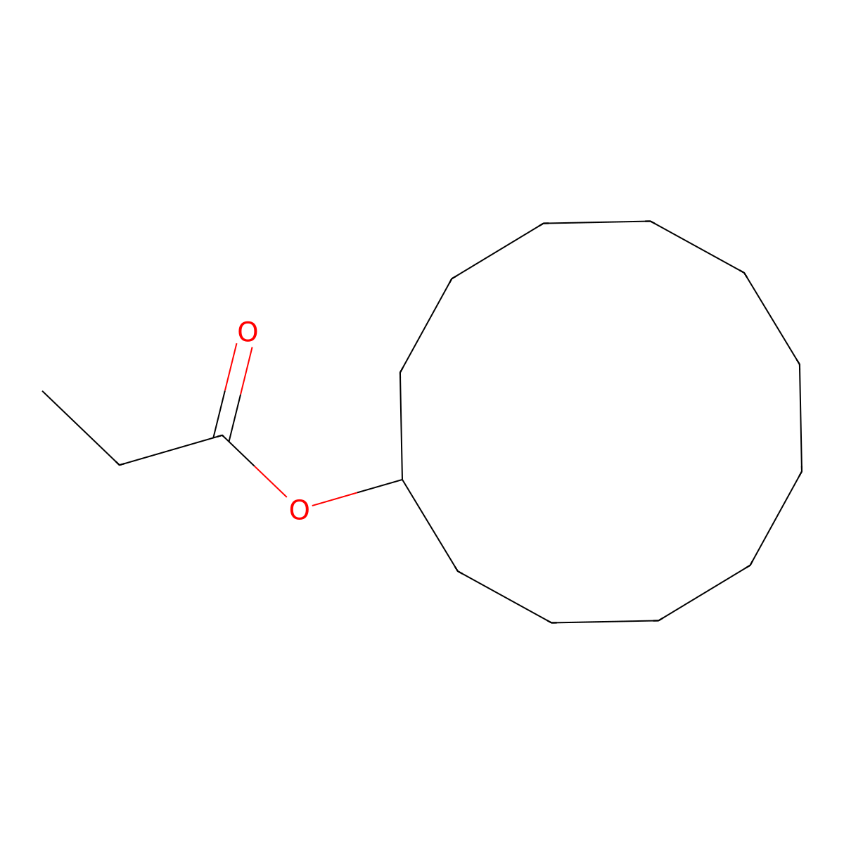 Cyclododecyl propanoate molecular structure, CAS 6221-94-9