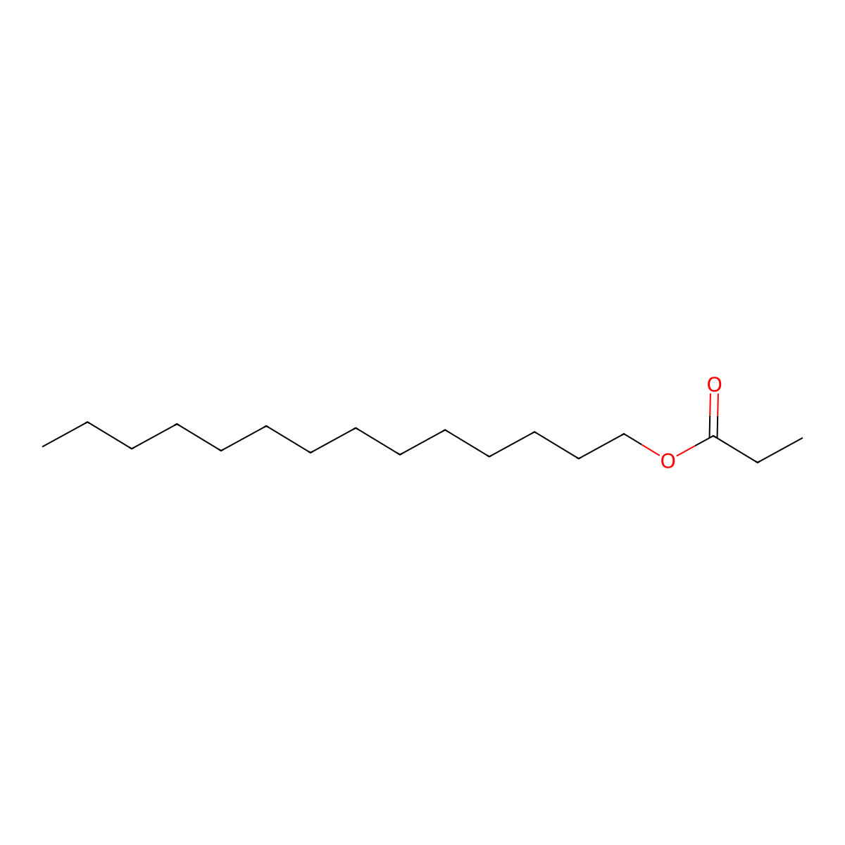 Myristyl propionate molecular structure, CAS 6221-95-0