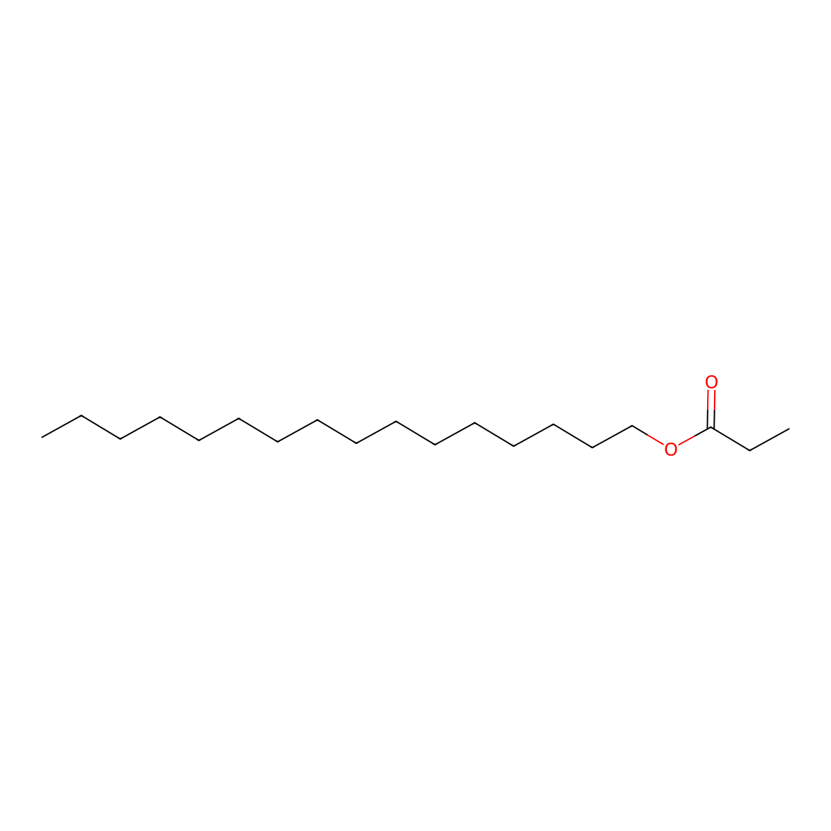 Hexadecyl propionate molecular structure, CAS 6221-96-1