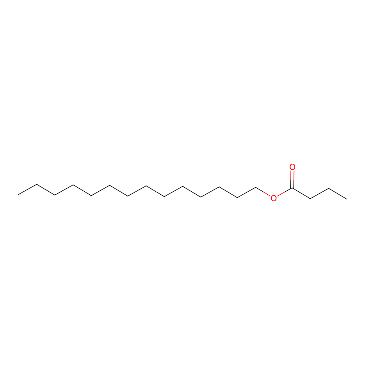 Tetradecyl butyrate molecular structure, CAS 6221-98-3
