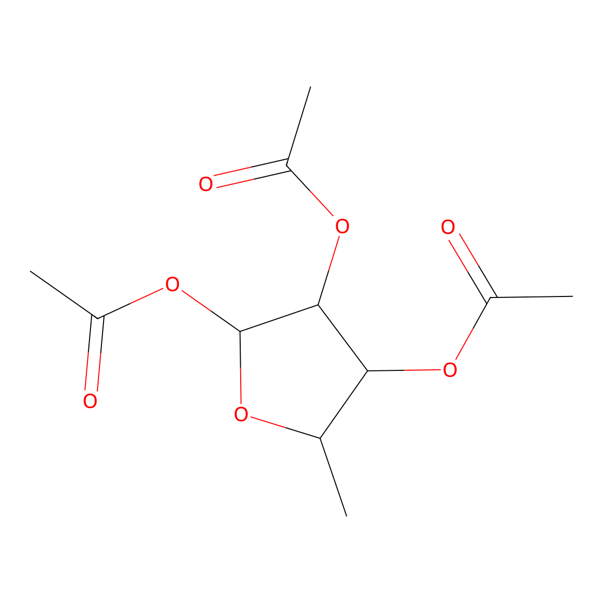 beta-D-Ribofuranose, 5-deoxy-, 1,2,3-triacetate molecular structure, CAS 62211-93-2