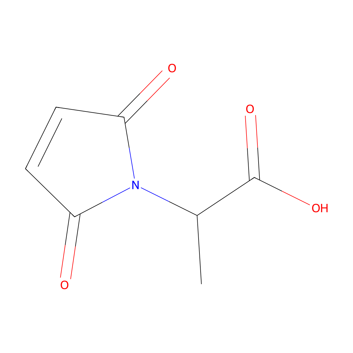 2-(2,5-Dioxopyrrol-1-yl)propanoic acid molecular structure, CAS 62212-14-0