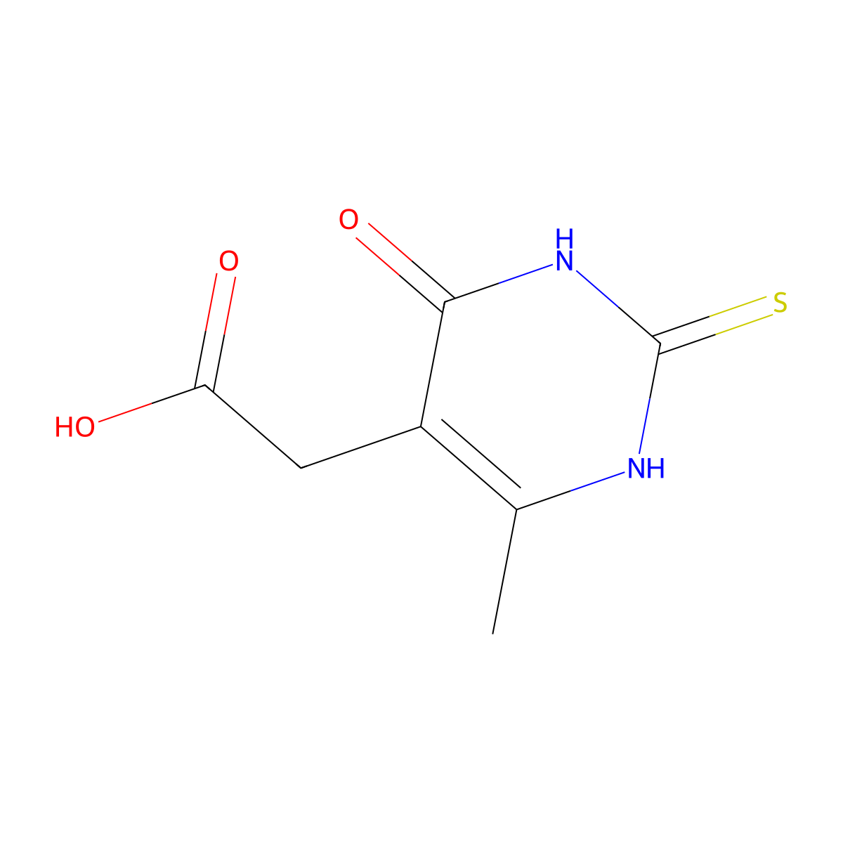 (2-Mercapto-4-methyl-6-oxo-1,6-dihydropyrimidin-5-yl)acetic acid molecular structure, CAS 62214-19-1