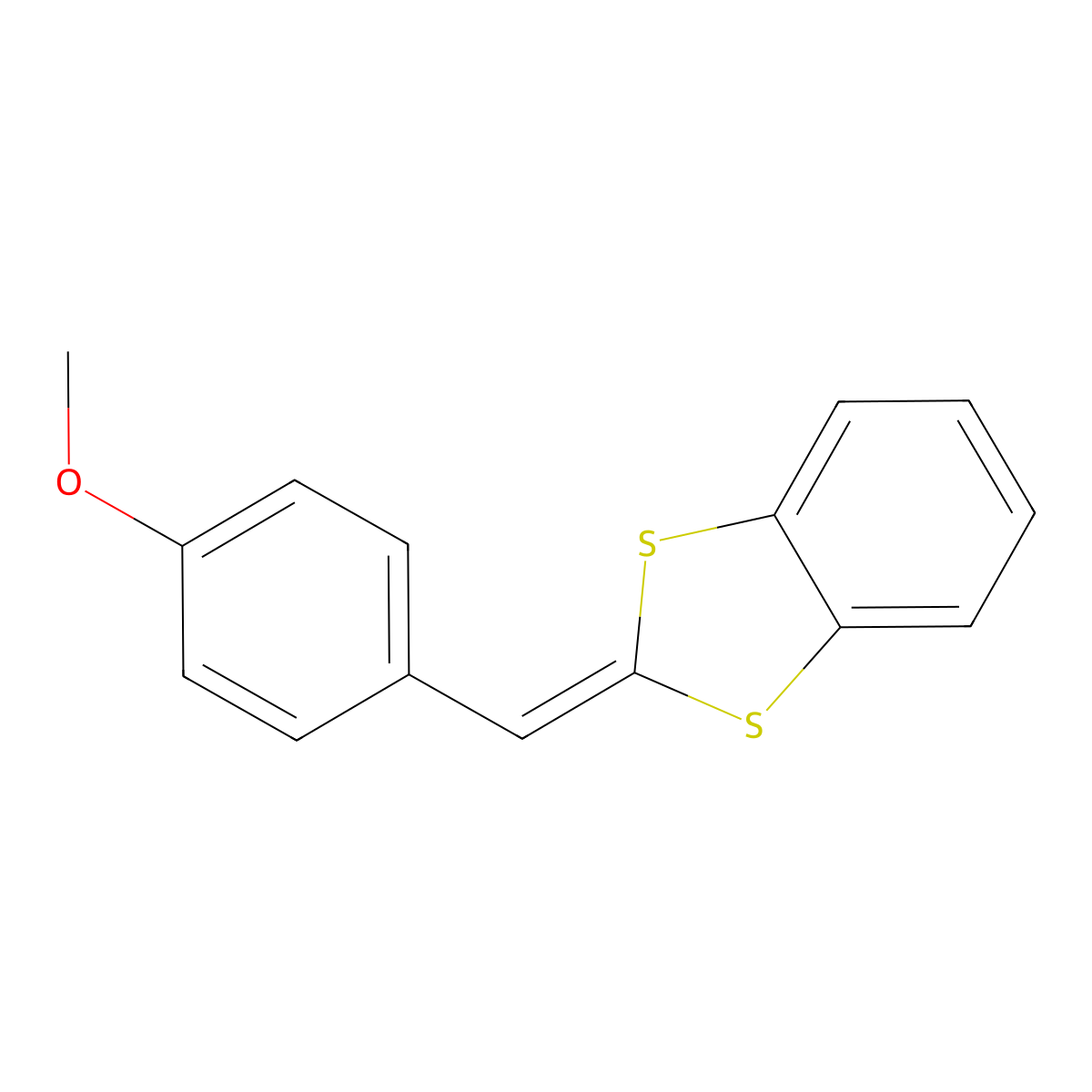1,3-Benzodithiole, 2-[(4-methoxyphenyl)methylene]- molecular structure, CAS 62217-22-5