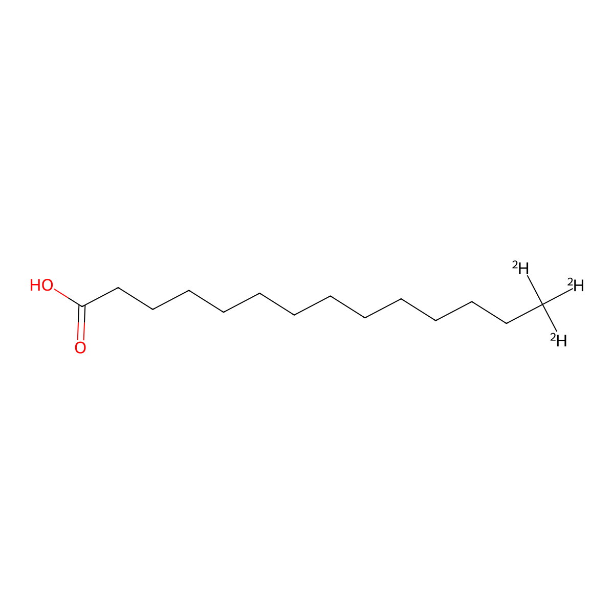 Tetradecanoic-14,14,14-D3 acid molecular structure, CAS 62217-71-4