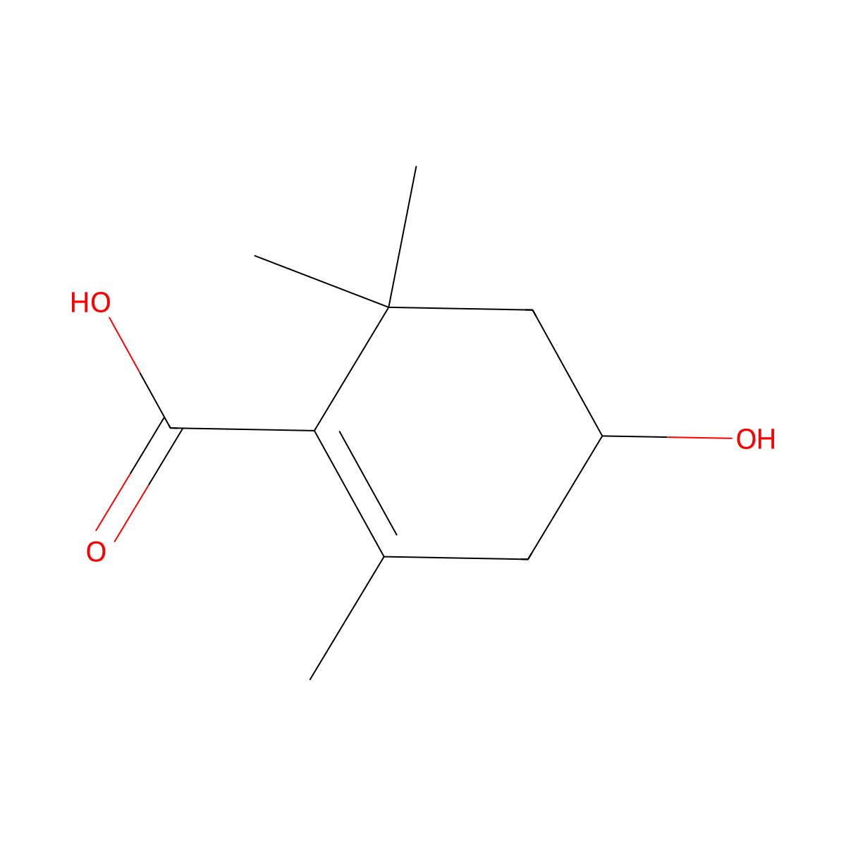 4-Hydroxy-2,6,6-trimethyl-1-cyclohexenecarboxylic acid molecular structure, CAS 62218-55-7