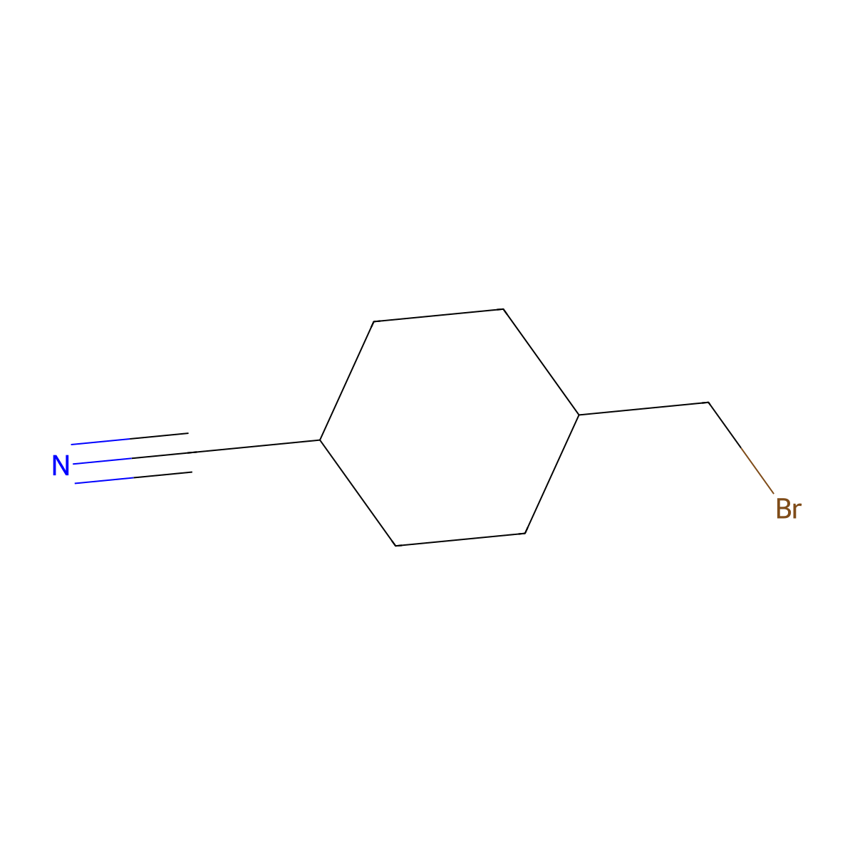 4-(Bromomethyl)cyclohexane-1-carbonitrile molecular structure, CAS 62221-23-2