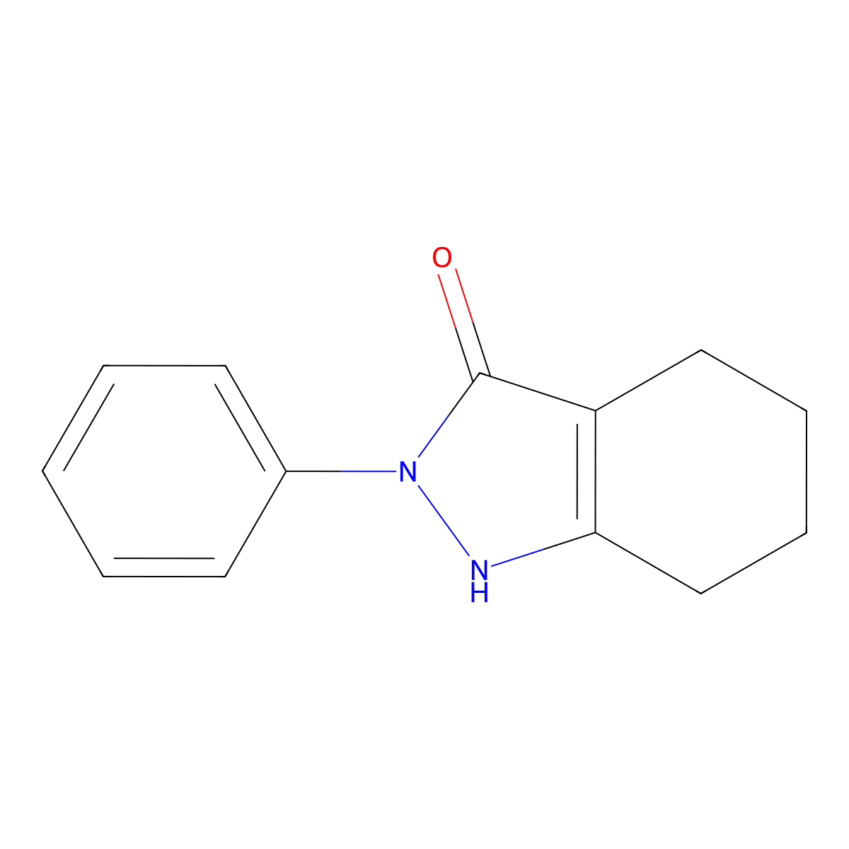 2-Phenyl-1,2,4,5,6,7-hexahydro-indazol-3-one molecular structure, CAS 62221-94-7