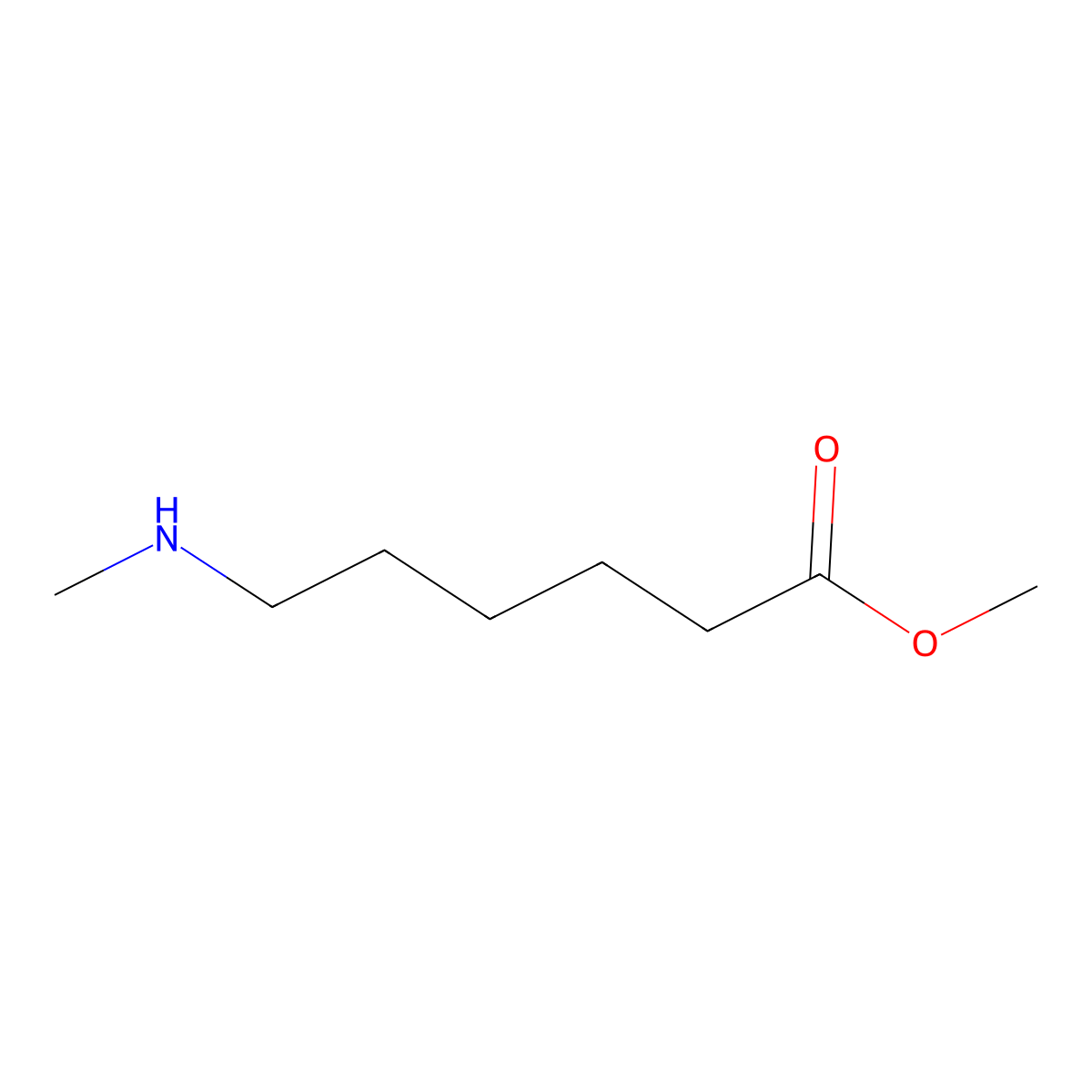 Methyl 6-(methylamino)hexanoate molecular structure, CAS 62222-21-3