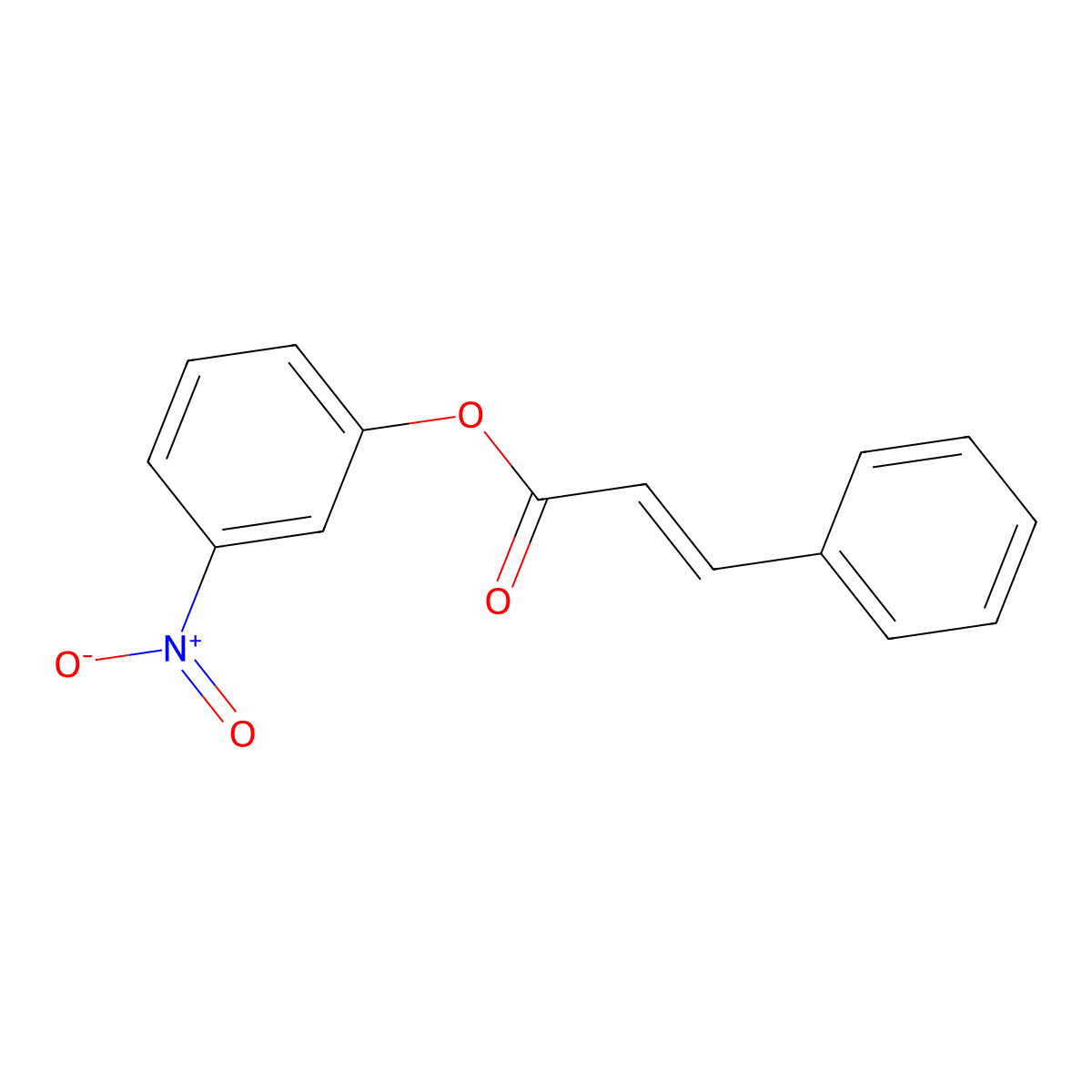 2-Propenoic acid, 3-phenyl-, 3-nitrophenyl ester molecular structure, CAS 62222-44-0