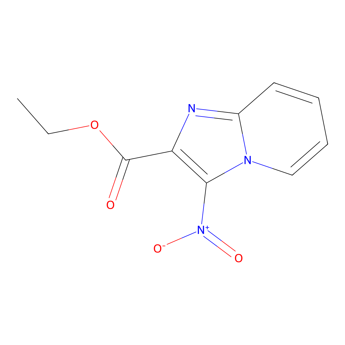 Ethyl 3-nitroimidazo[1,2-a]pyridine-2-carboxylate molecular structure, CAS 62223-44-3