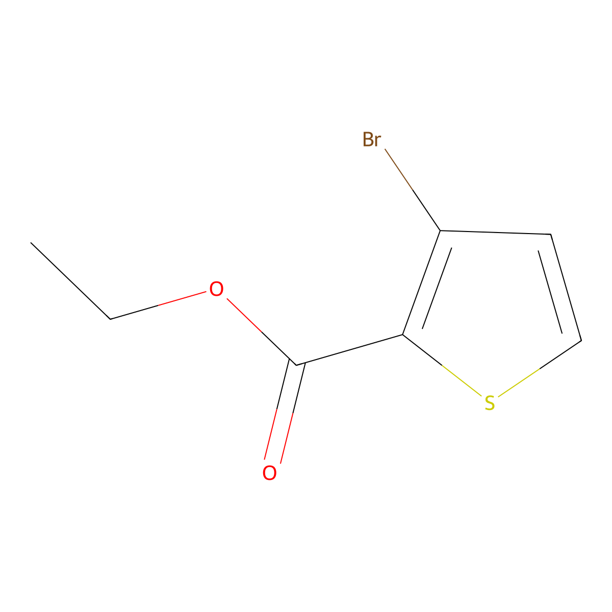 Ethyl 3-bromothiophene-2-carboxylate molecular structure, CAS 62224-14-0