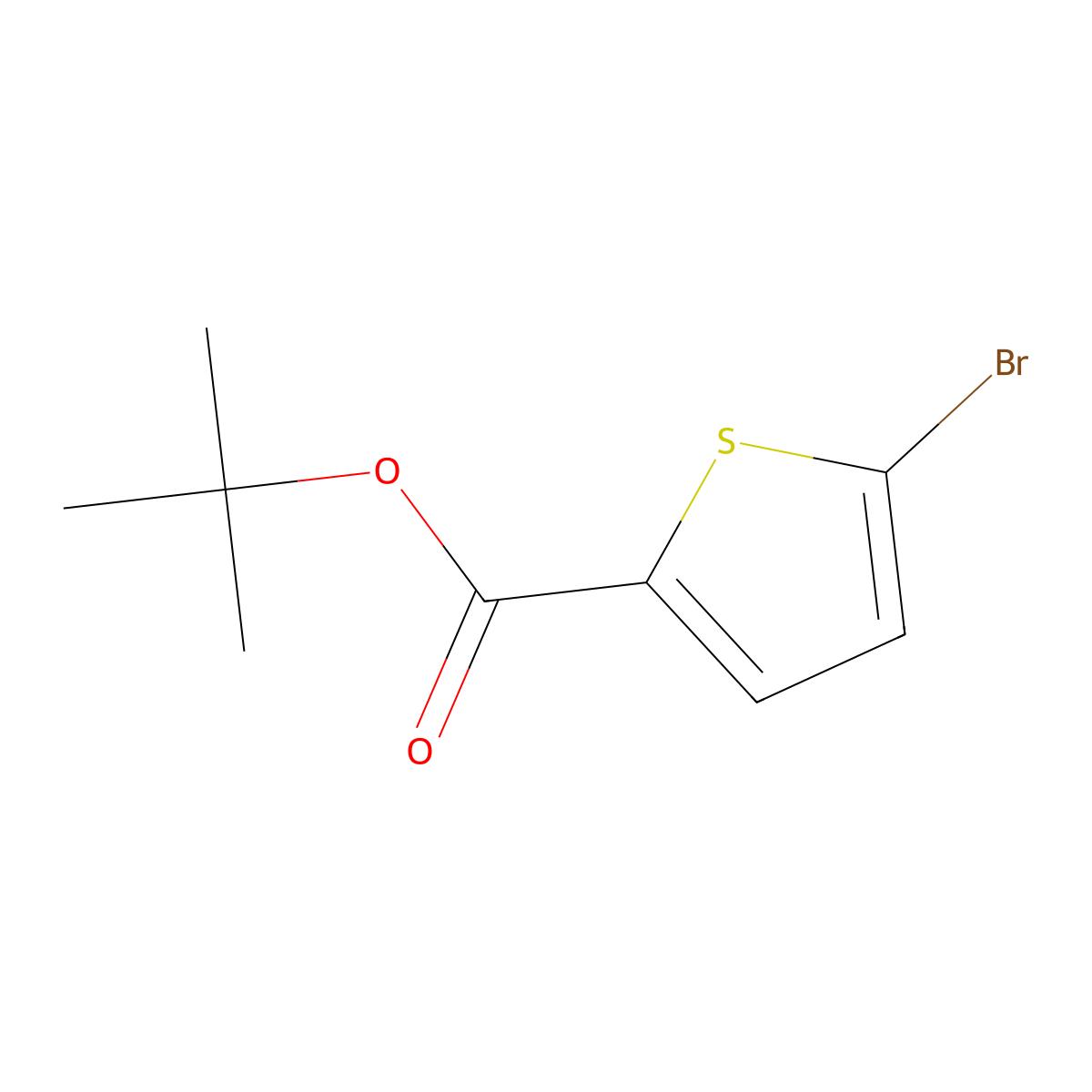 Tert-butyl 5-bromothiophene-2-carboxylate molecular structure, CAS 62224-20-8