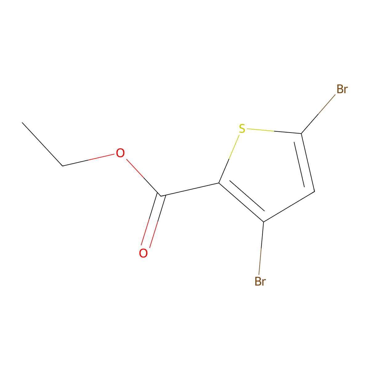 Ethyl 3,5-dibromothiophene-2-carboxylate molecular structure, CAS 62224-22-0