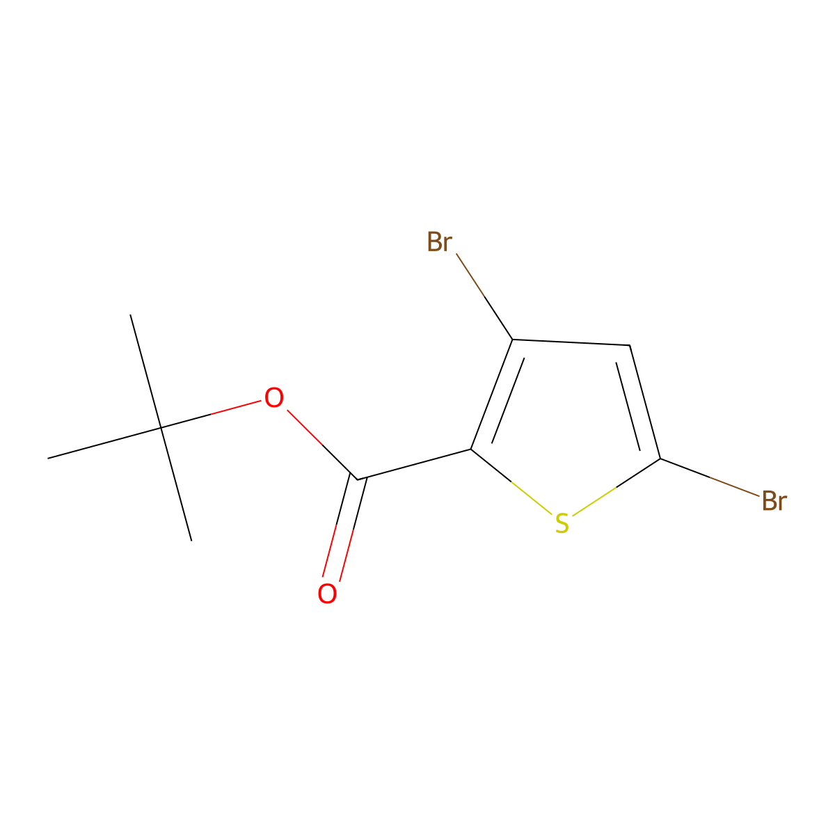 tert-Butyl 3,5-dibromothiophene-2-carboxylate molecular structure, CAS 62224-23-1