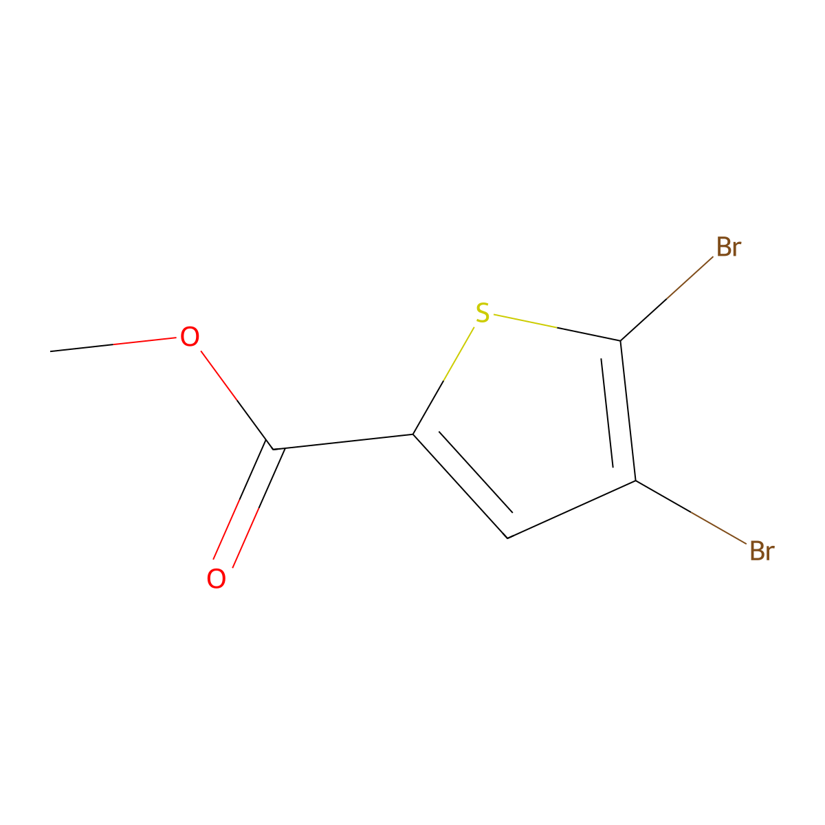 Methyl 4,5-dibromothiophene-2-carboxylate molecular structure, CAS 62224-24-2
