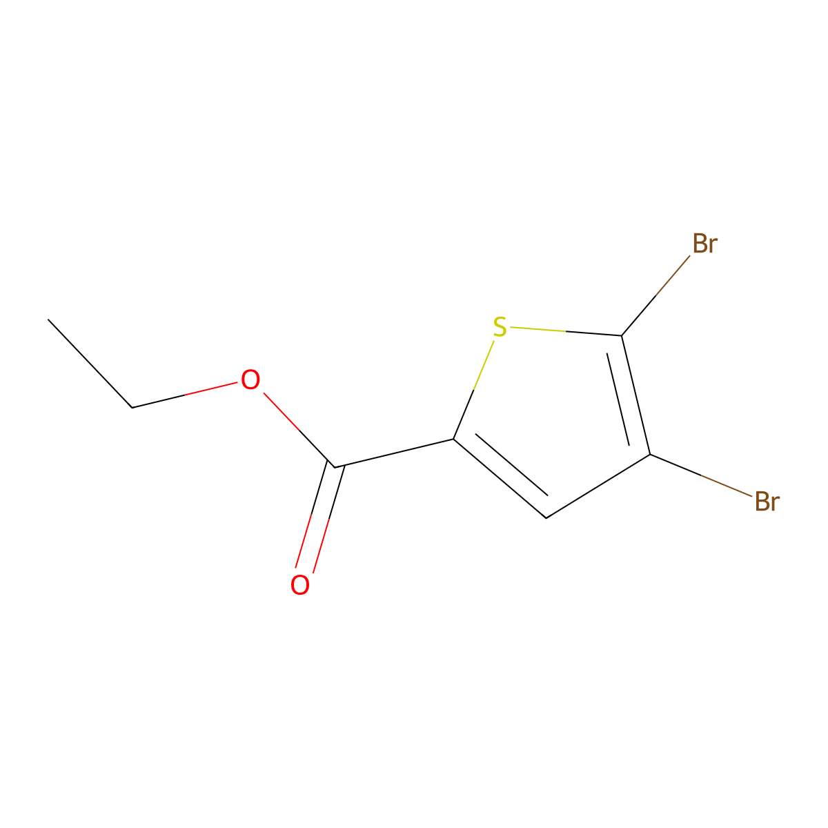 Ethyl 4,5-dibromothiophene-2-carboxylate molecular structure, CAS 62224-25-3