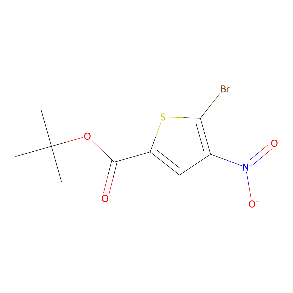tert-Butyl 5-bromo-4-nitrothiophene-2-carboxylate molecular structure, CAS 62224-29-7