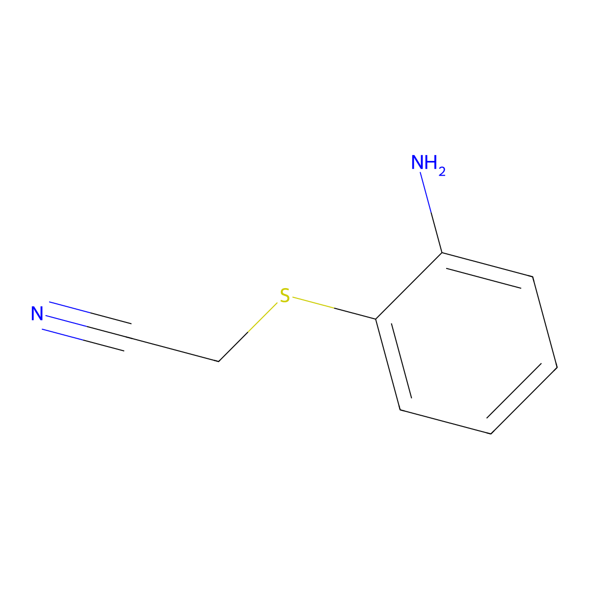 Acetonitrile, [(2-aminophenyl)thio]- molecular structure, CAS 62225-57-4