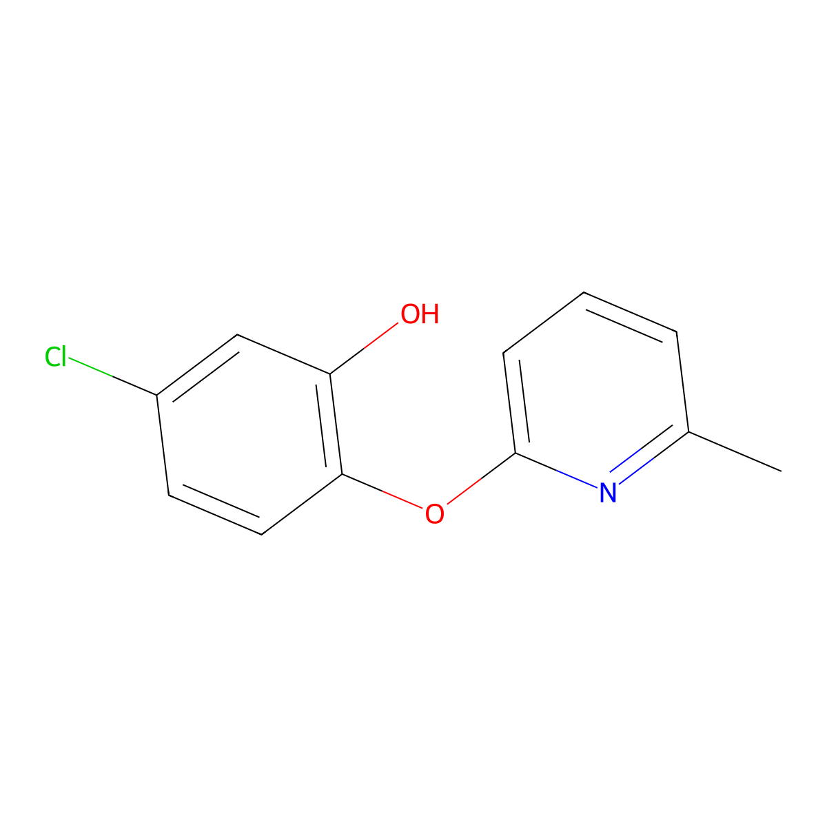 5-Chloro-2-[(6-methylpyridin-2-yl)oxy]phenol molecular structure, CAS 62228-35-7