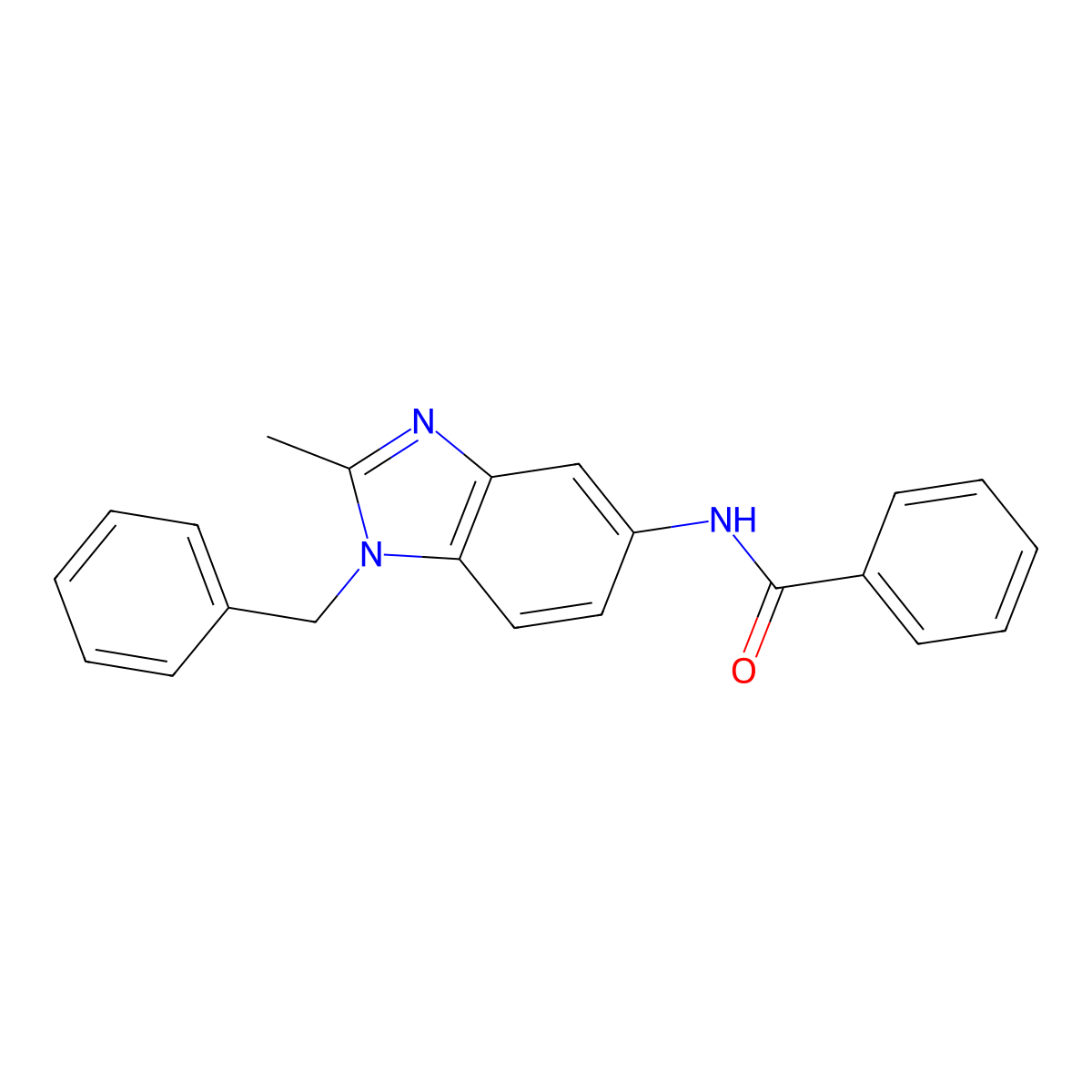 N-(1-benzyl-2-methyl-1H-benzimidazol-5-yl)benzamide molecular structure, CAS 6223-34-3