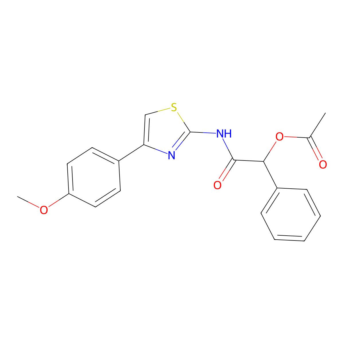 [2-[[4-(4-Methoxyphenyl)-1,3-thiazol-2-yl]amino]-2-oxo-1-phenylethyl] acetate molecular structure, CAS 6223-41-2