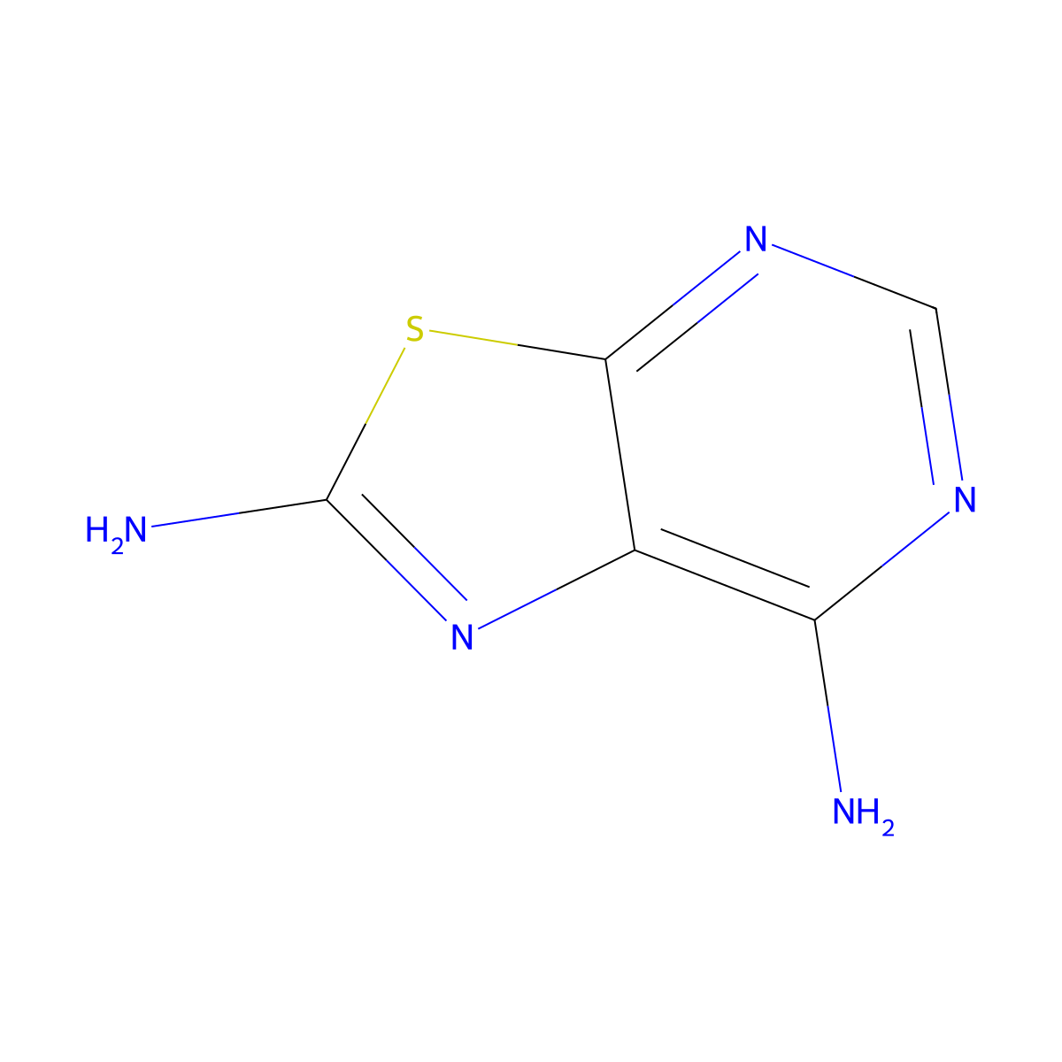 [1,3]Thiazolo[5,4-d]pyrimidine-2,7-diamine molecular structure, CAS 6223-69-4