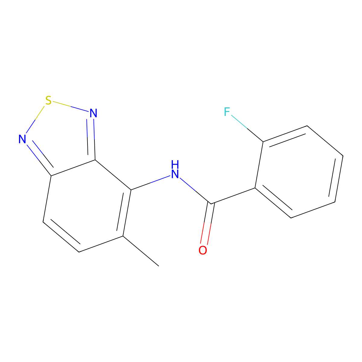 2-fluoro-N-(5-methyl-2,1,3-benzothiadiazol-4-yl)benzamide molecular structure, CAS 6223-96-7