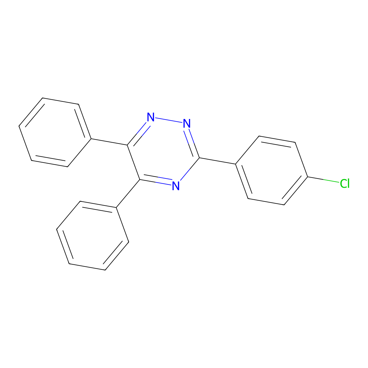 3-(4-Chlorophenyl)-5,6-diphenyl-1,2,4-triazine molecular structure, CAS 62230-36-8