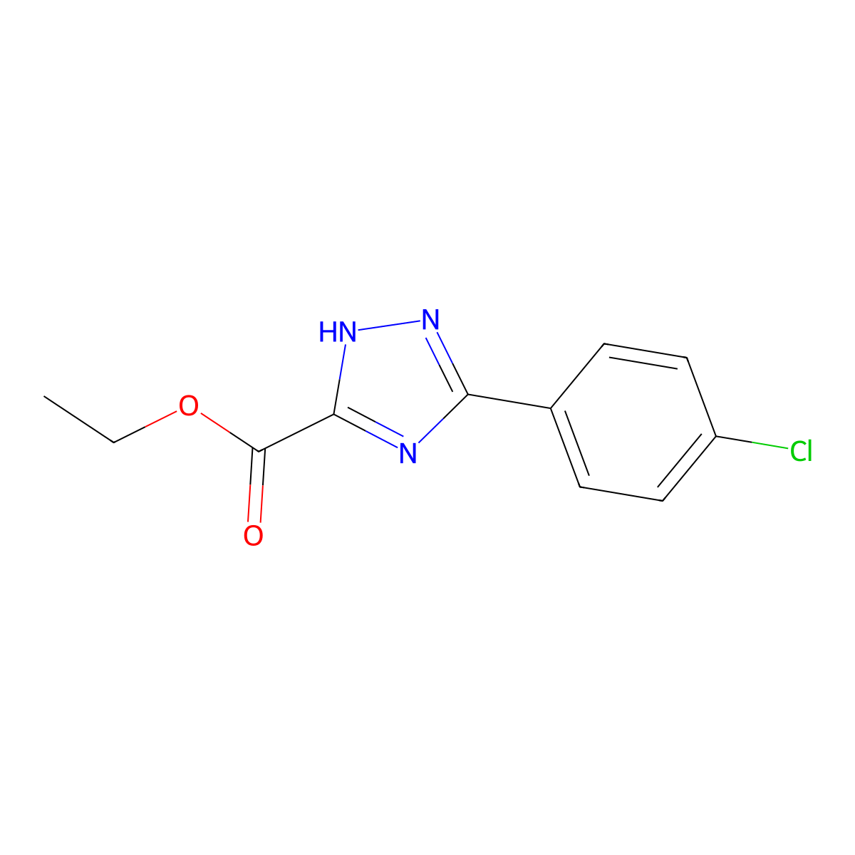 ethyl 5-(4-chlorophenyl)-1H-1,2,4-triazole-3-carboxylate molecular structure, CAS 62230-51-7