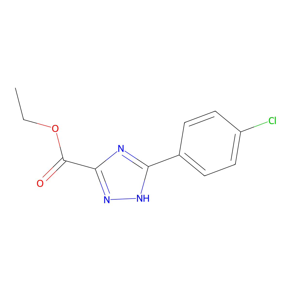 ethyl 5-(4-chlorophenyl)-1H-1,2,4-triazole-3-carboxylate molecular structure, CAS 62230-51-7