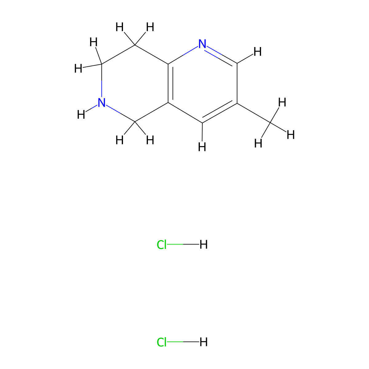 3-Methyl-5,6,7,8-tetrahydro-[1,6]naphthyridine dihydrochloride molecular structure, CAS 62230-70-0