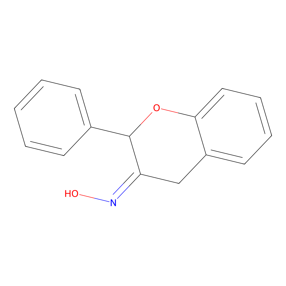 2H-1-Benzopyran-3(4H)-one, 2-phenyl-, oxime molecular structure, CAS 62232-16-0