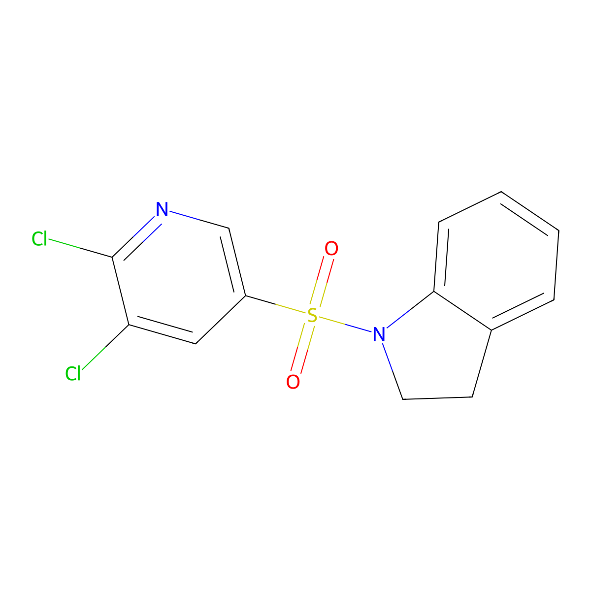1-[(5,6-Dichloro-3-pyridinyl)sulfonyl]indoline molecular structure, CAS 622339-41-7