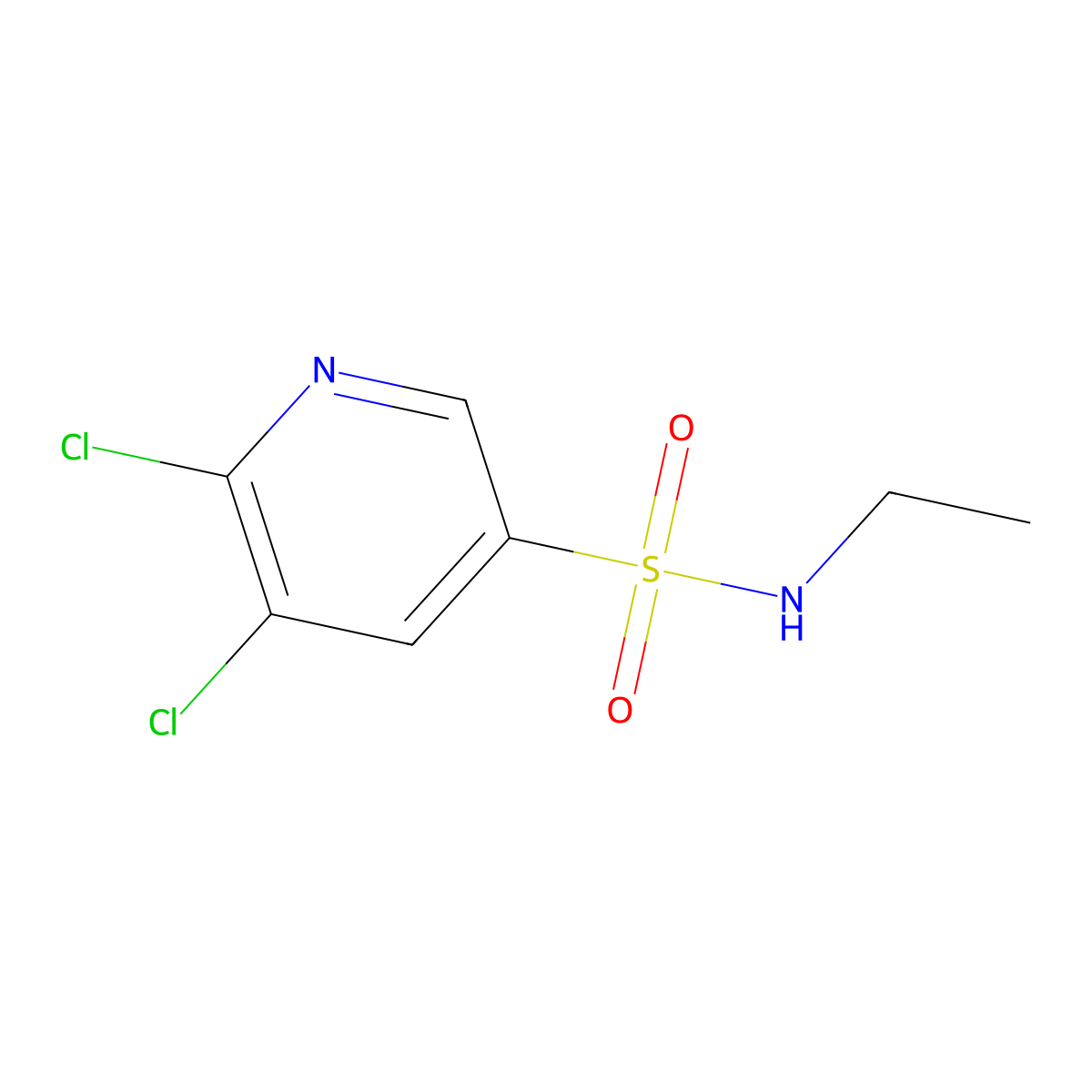5,6-dichloro-N-ethylpyridine-3-sulfonamide molecular structure, CAS 622339-70-2