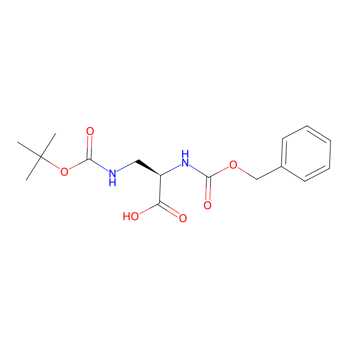 (R)-2-(((Benzyloxy)carbonyl)amino)-3-((tert-butoxycarbonyl)amino)propanoic acid molecular structure, CAS 62234-36-0