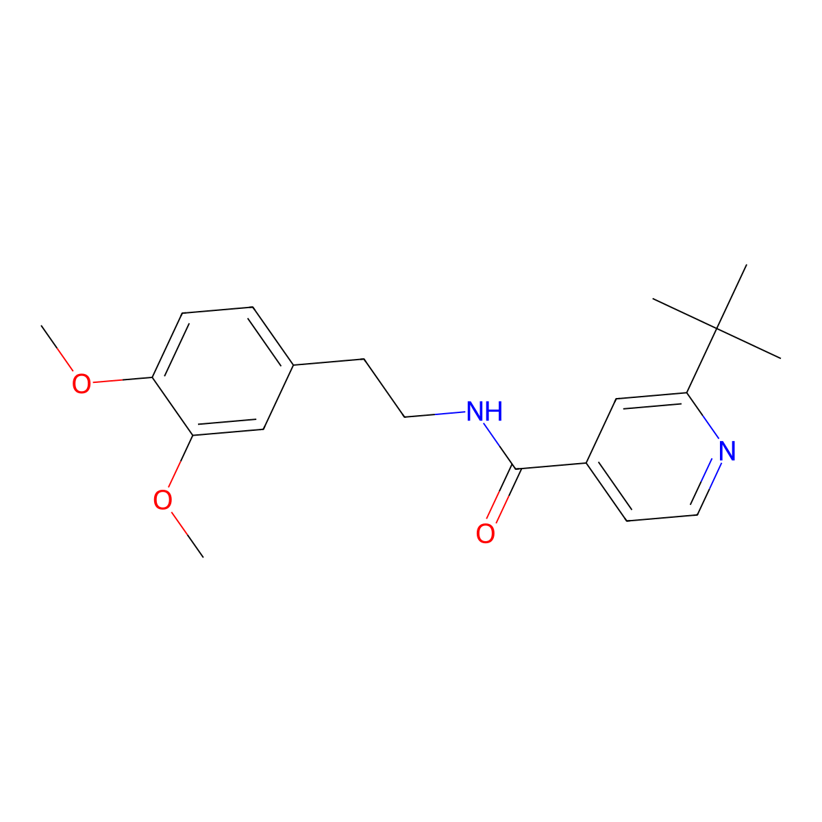2-tert-butyl-N-[2-(3,4-dimethoxyphenyl)ethyl]pyridine-4-carboxamide molecular structure, CAS 622340-84-5