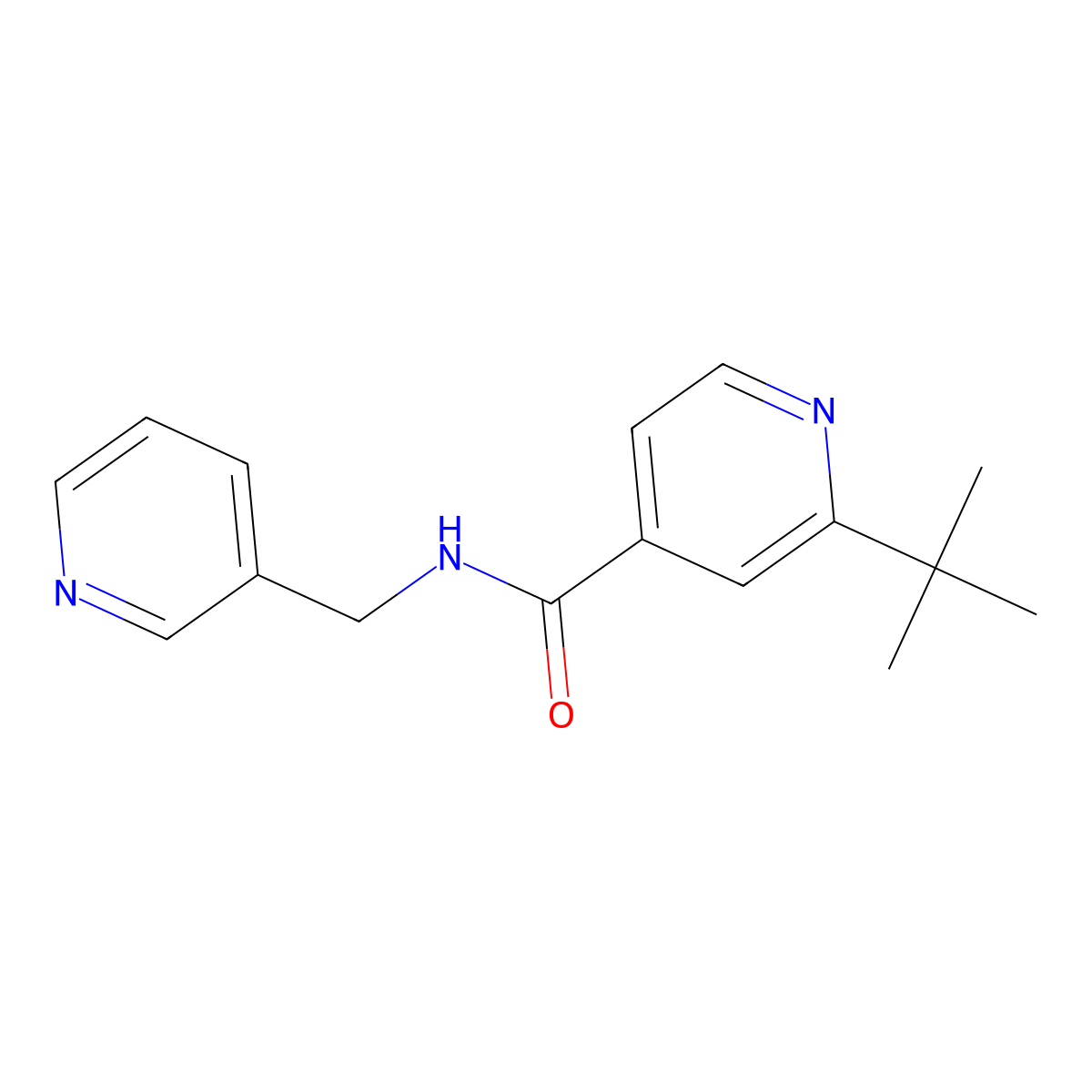 2-tert-butyl-N-(pyridin-3-ylmethyl)pyridine-4-carboxamide molecular structure, CAS 622340-89-0