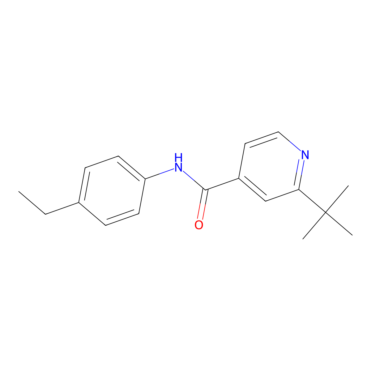 2-tert-butyl-N-(4-ethylphenyl)isonicotinamide molecular structure, CAS 622340-97-0