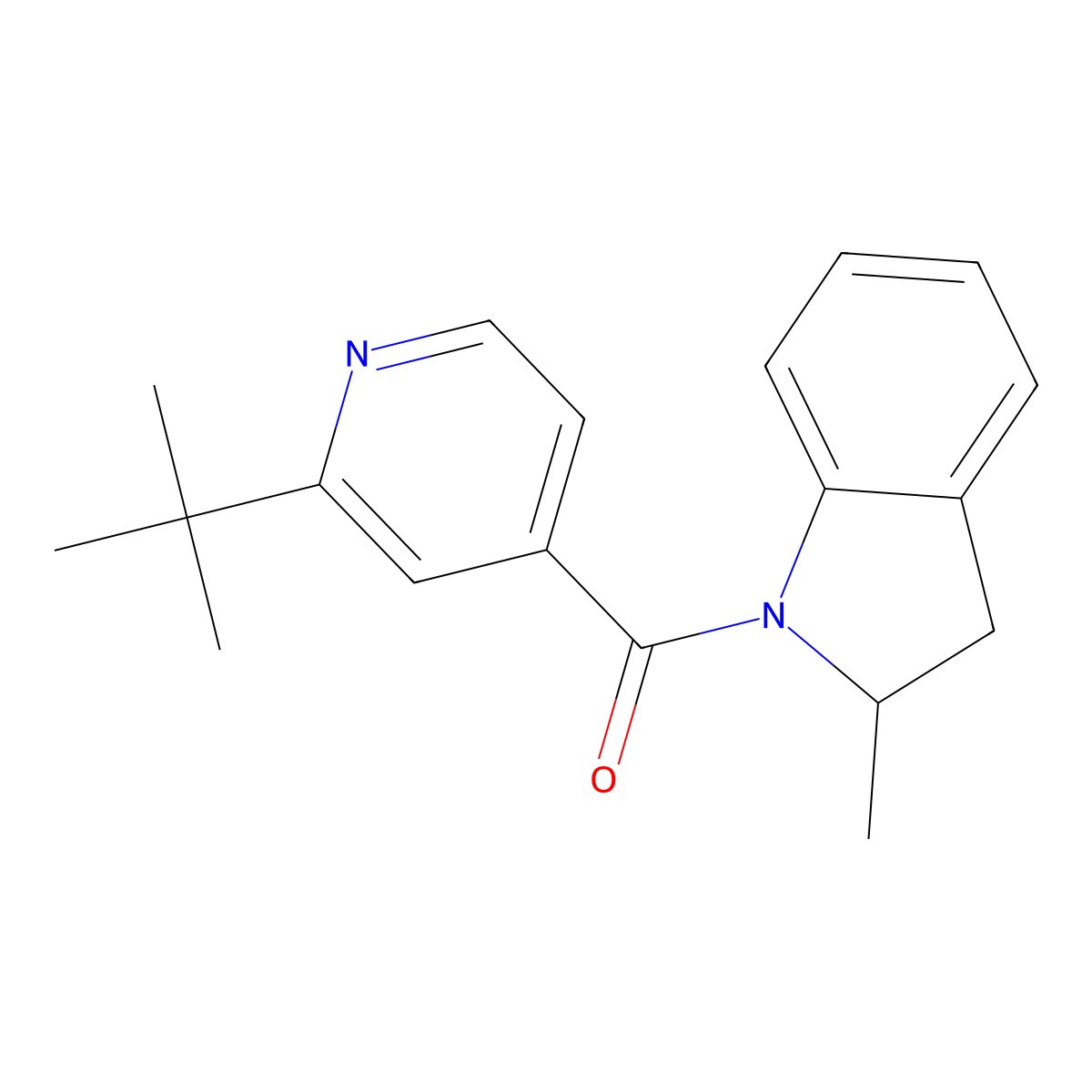 1-(2-Tert-butylisonicotinoyl)-2-methylindoline molecular structure, CAS 622341-01-9