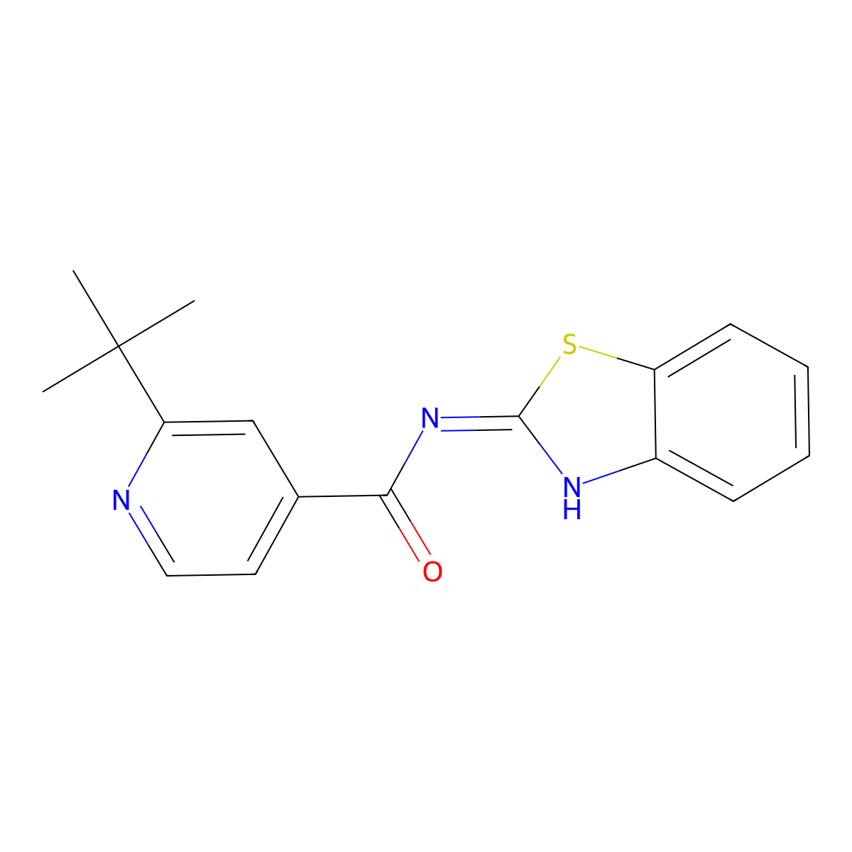 N-(1,3-benzothiazol-2-yl)-2-tert-butylpyridine-4-carboxamide molecular structure, CAS 622341-52-0