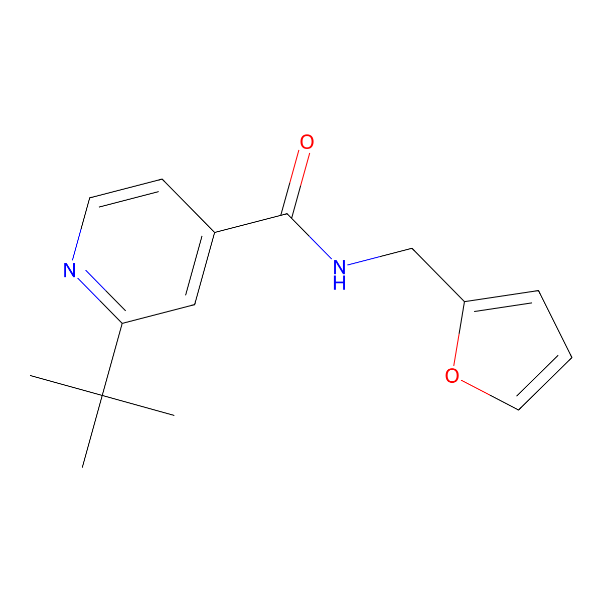 2-tert-butyl-N-(furan-2-ylmethyl)pyridine-4-carboxamide molecular structure, CAS 622341-53-1