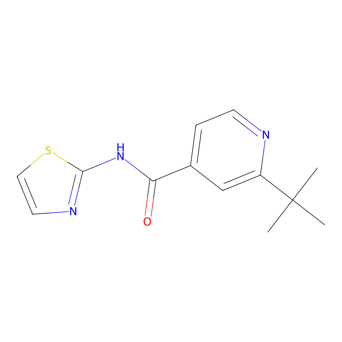 2-tert-butyl-N-(1,3-thiazol-2-yl)pyridine-4-carboxamide molecular structure, CAS 622341-65-5