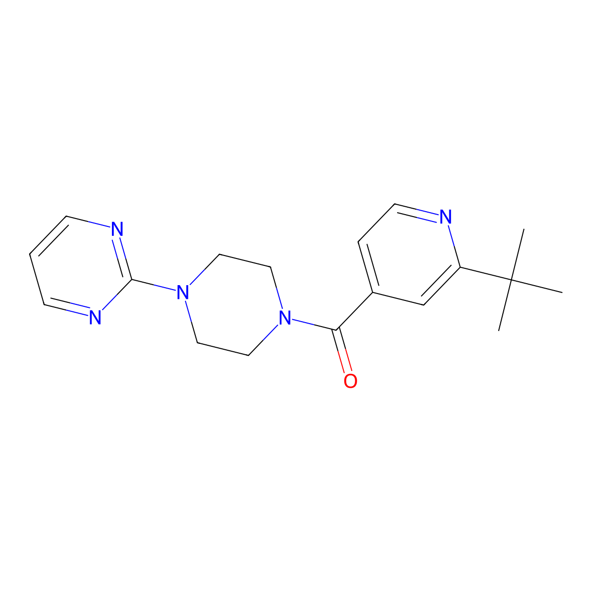 2-[4-(2-Tert-butylisonicotinoyl)-1-piperazinyl]pyrimidine molecular structure, CAS 622341-93-9